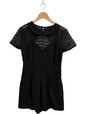 Lipsy London Playsuit Love Michelle Keegan Black Lace Size  T2350 NVR240