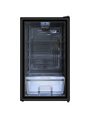 HYE Under Counter Drinks Fridge 93 Litre 48cm, Glass Door Freestanding - Black