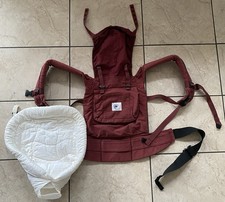 Ergobaby Baby Carrier & New Born Infant Insert Ergo Wearing Red Child Excellent