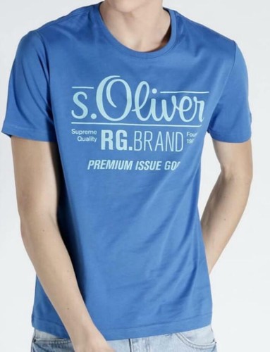 Men crew neck blue printed - men's, t