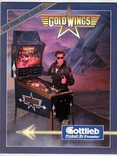 1986 Gold Wings Pinball Machine Flyer by Gottlieb Premier Vintage