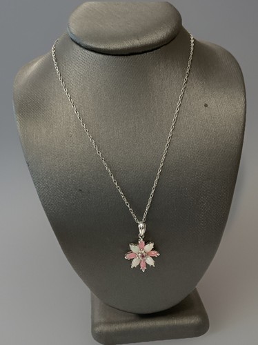 Opal and pink stone flower - and,