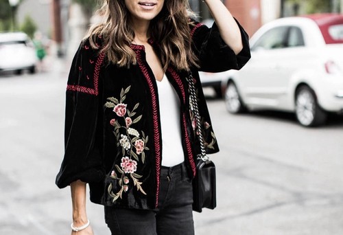Zara black velvet jacket - black,