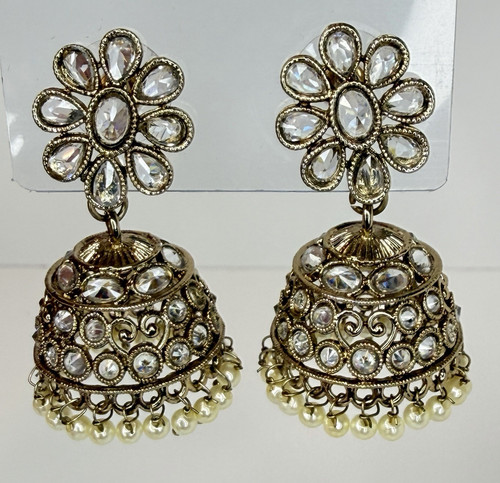 Gold tone white - white, stone