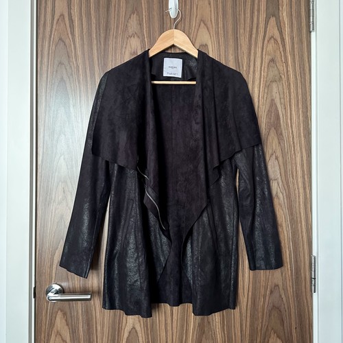Mango suit black faux suede - mango,