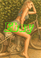 JAWA Speedway Racing Girl on Bike Style A4 Size Poster Print