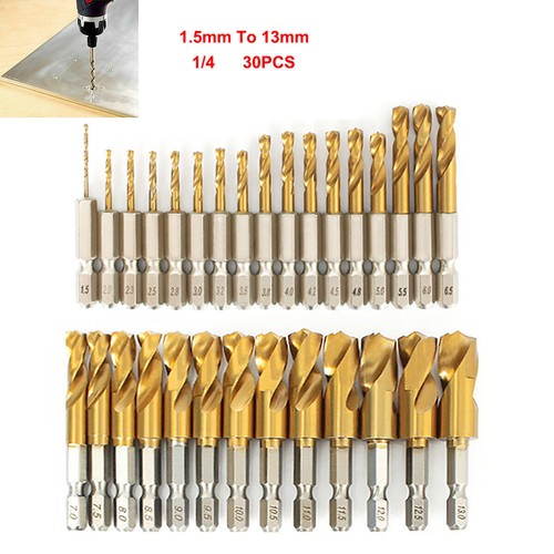 Hss 4in hex shank drill - 1/4in,