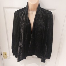 Select black velvet Jacket Size 18 Waterfall Blazer Evening Party Glam