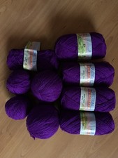 490G SPECTRUM 4 PLY WOOL , 4 NEW + 4 REWOUND BALLS, BEAUTIFUL PURPLE COLOUR