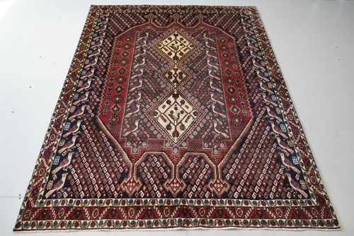 Handmade oriental wool rug red - handmade,