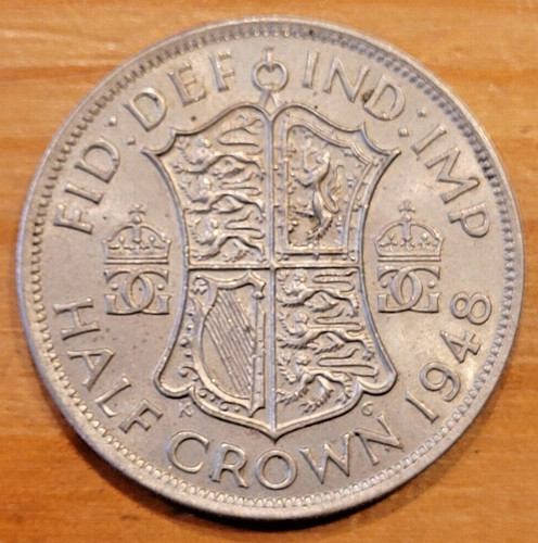 1948 king george half - 1948, half-crown