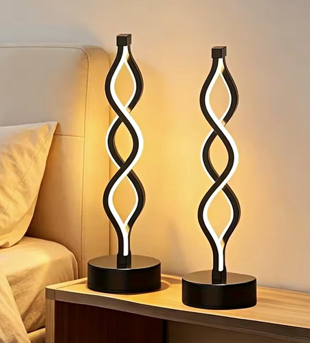 Spiral led table lamp black - table,