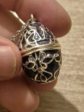 Enamel Egg Shaped Pendant With