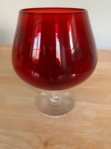 Vintage ruby red glass brandy - vintage,