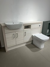 EX DISPLAY 1600MM BATHROOM FITTED FURNITURE / NORDIC WHITE OAK