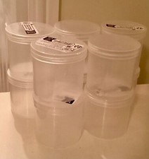 Plastic Storage Containers.Screw Top Lids x 10.New.Arts & Crafts,Storage,Garage+
