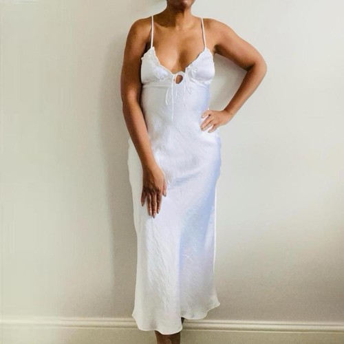 Zara white satin midi - zara, dress