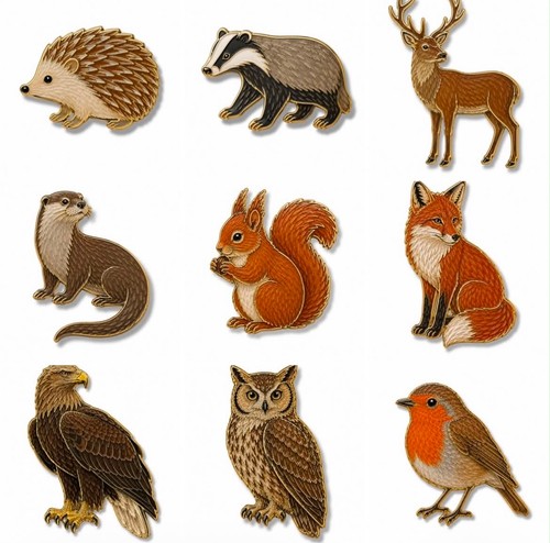 British wildlife enamel pin - wildlife,