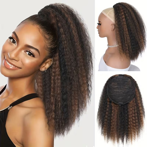 Curly yaki ponytail - curly,