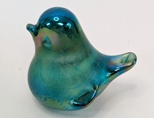 Vintage Heron Iridescent Art Glass Song Bird Paperweight Figurine Small 5.5cm