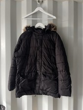 Barbour X Land Rover Defender women’s black puffer jacket hooded XL parka