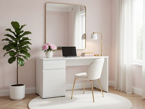 Langley white gloss study - white,