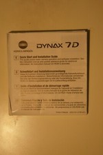 Konica-Minolta Dynax 7D Quick Start and Installation Guide Good Condition 