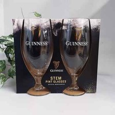 Guinness Stem Pint Glasses - Twin Pack - Official Merchandise - Licensed