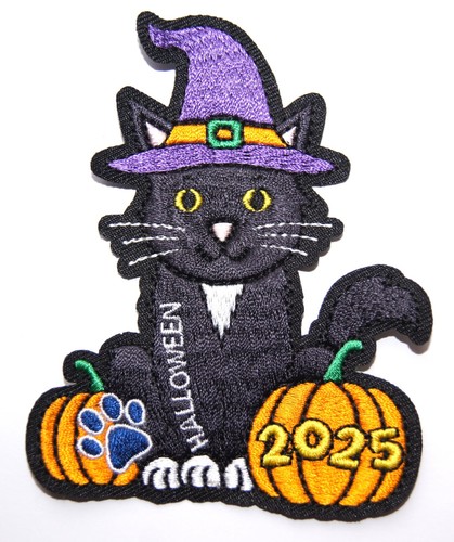 2025 halloween cat cloth badge - halloween,