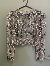 Bnwot Ex Topshop Floral Sheer Lace Top Size 8-10