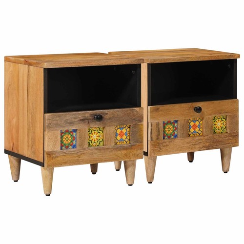 Bedside cabinet solid - cabinet, mango