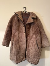 Vintage 60s/70s Heatona Faux Shearling Coat Made In England Size M Rare Find