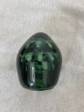 Victorian Green Glass Dump Flower Paperweight Antique 