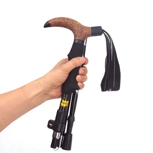 Folding handle walking cane - t-handle,