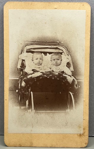 Antique cdv two twin - cdv, babies