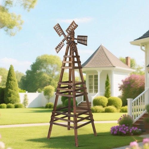 Garden 6ft wood windmill - 6.6ft,