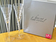 2x Crystal Champagne Flutes