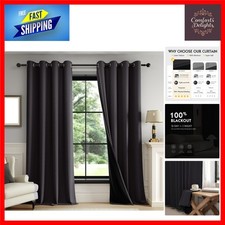 Elegant Blackout Curtains for Bedroom & Living Room - 54" Drop Grommet Drapes