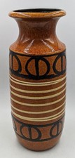 WEST GERMAN VINTAGE ORANGE FAT LAVA POTTERY FLOOR VASE c1970's SCHEURICH KERAMIK