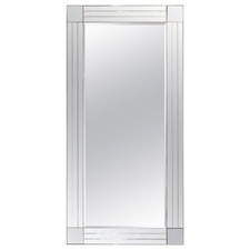 LOVELY EXTRA LARGE BEVELLED SiLVER ALL GLASS WALL MIRROR (2/2)