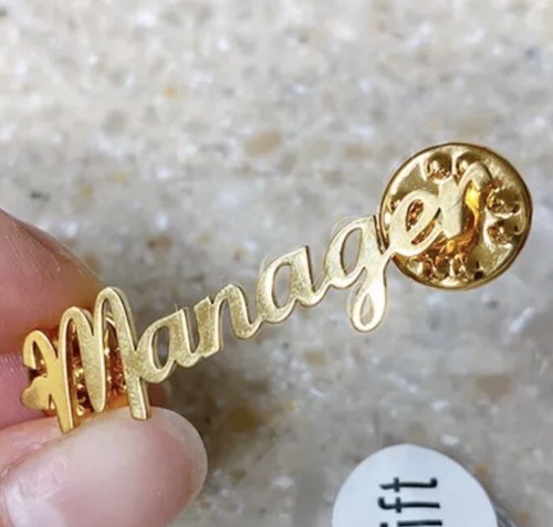 Any name logo pin - name, gold