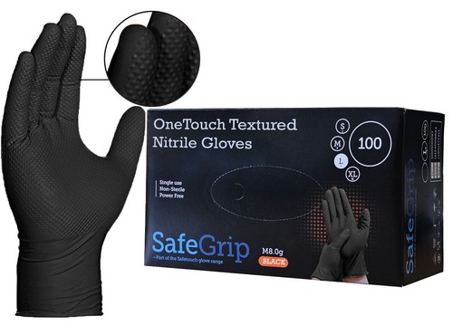 Black nitrile gloves - gloves, tough