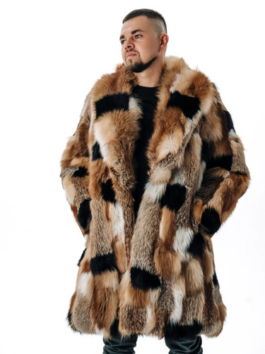 Men real fox fur - real, red