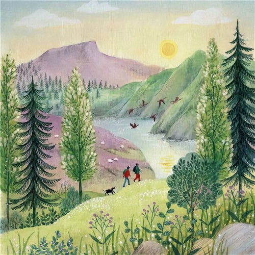 Hikers blank card - hikers, notelet