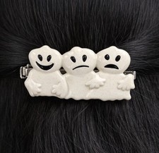 Ghost Hair Barrette White Trio