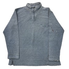 Weird Fish Macaroni Sweatshirt 1/4 Zip Pullover Outdoor Blue Jumper Mens Large