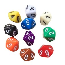 10pcs D10 Dice 10 Sided Set