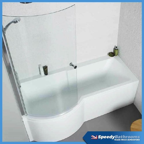 1700mm shaped shower bath - p,