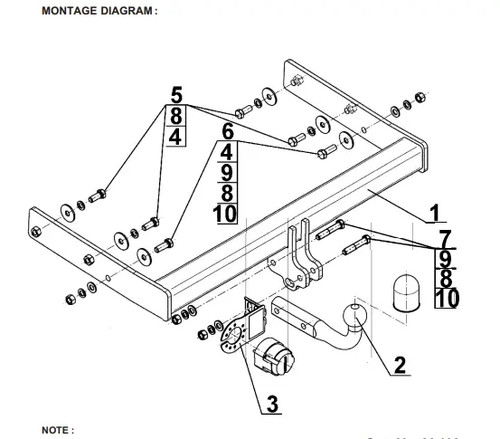 Swan neck tow bar for - neck,