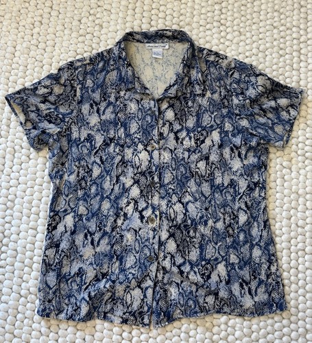 Vintage blue python skin - blue, silk